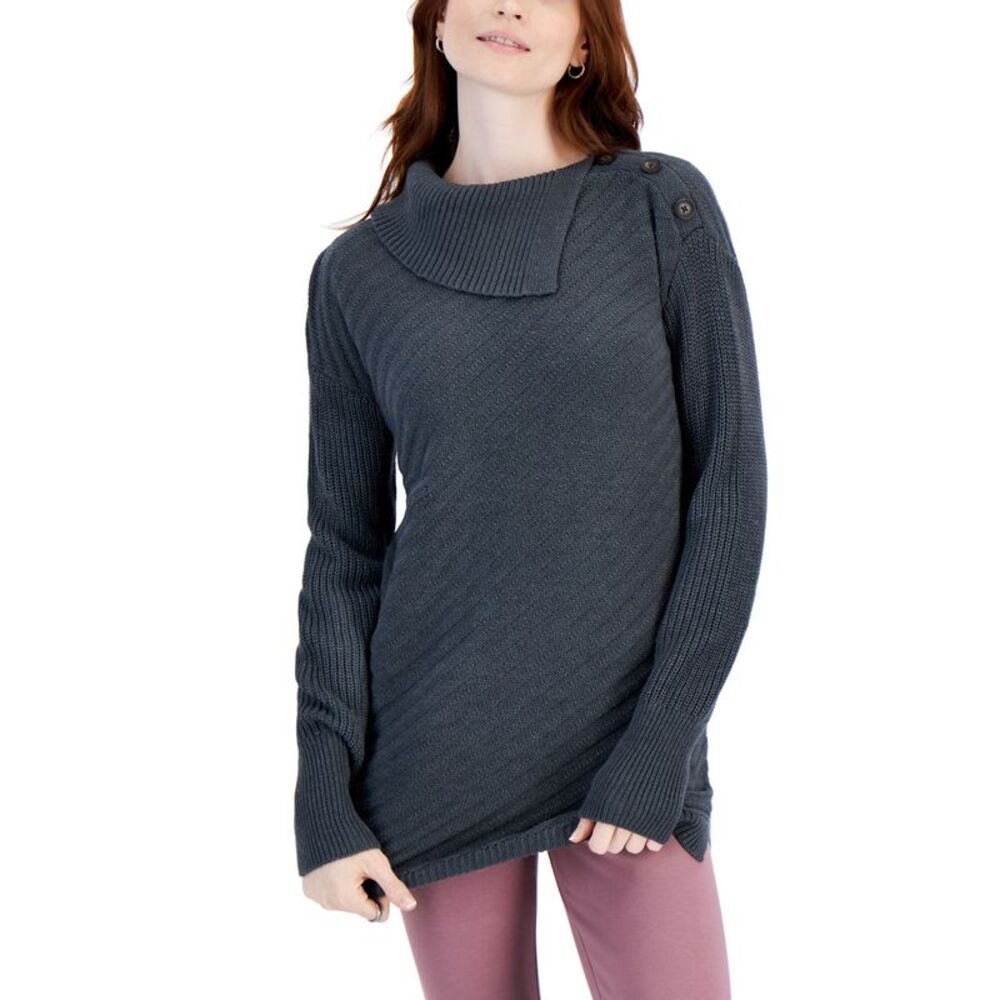 Style & Co. Women's Ribbed Button Tunic Sweater